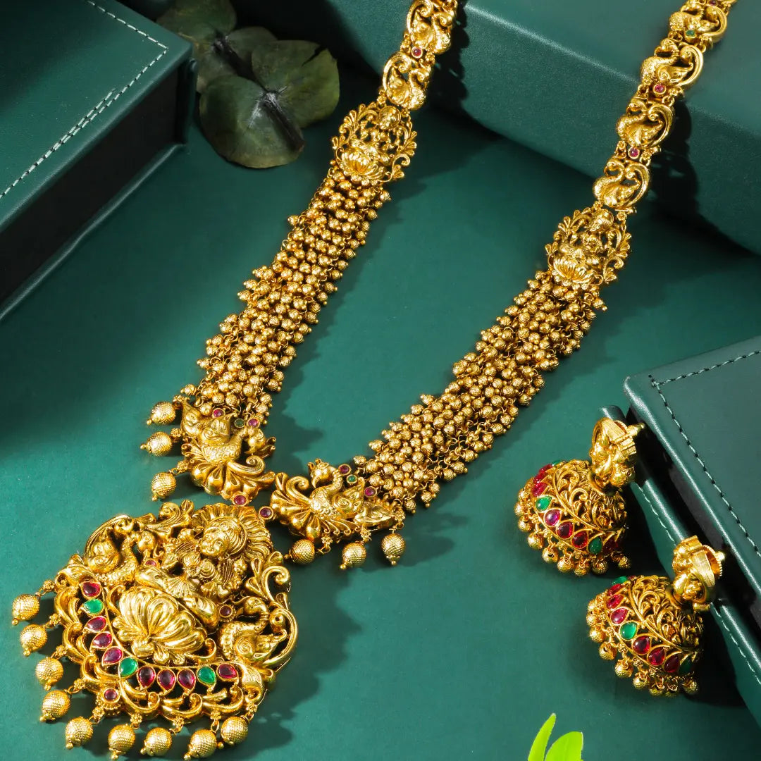Lakshmi-Peacock Long Necklace Set