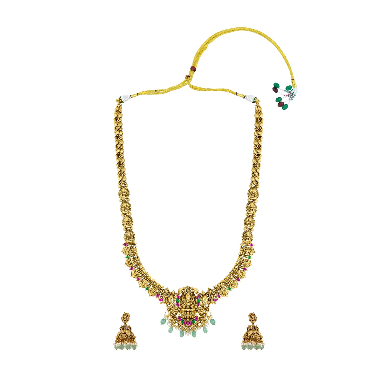 Divine Lakshmi Temple Long Necklace Set