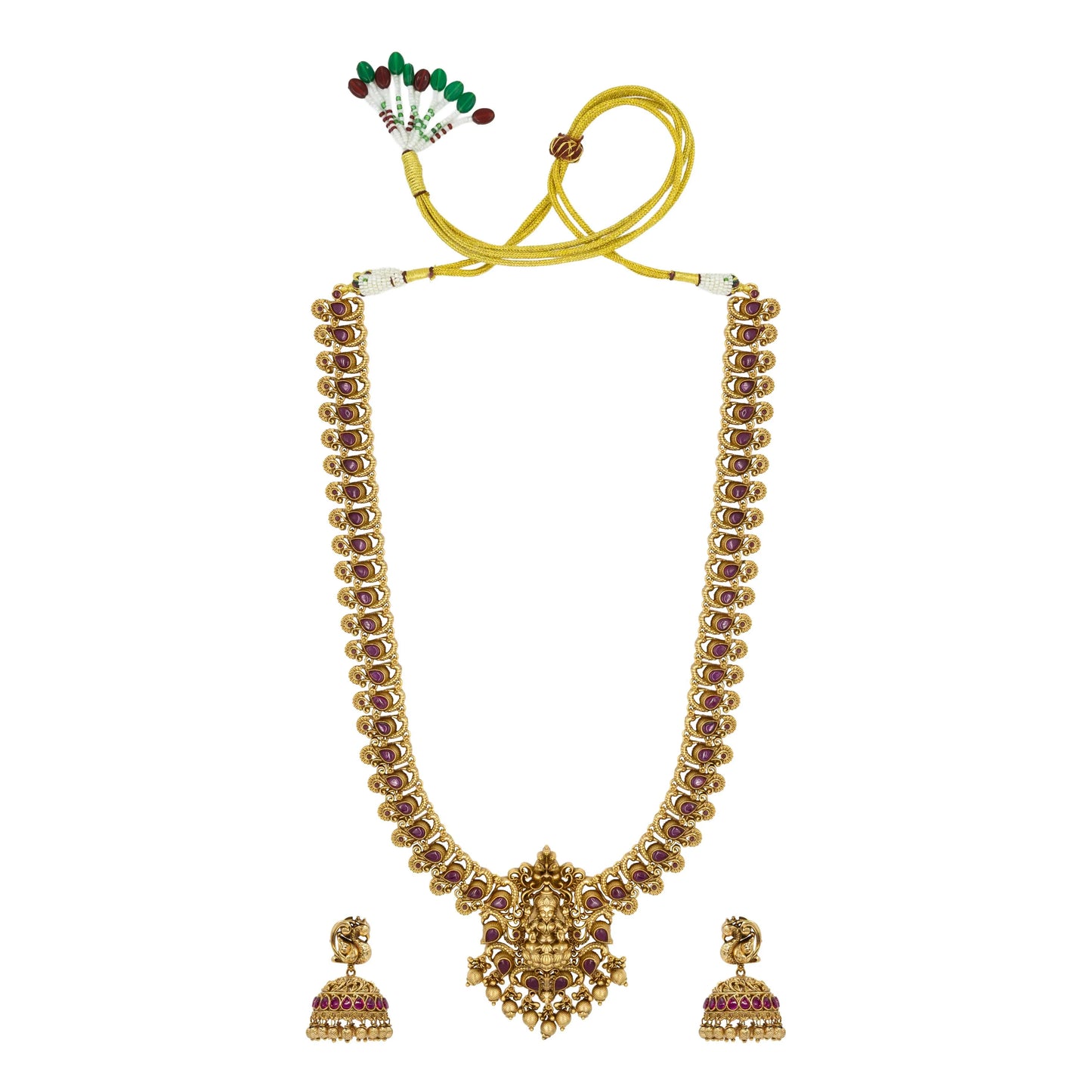 Antique Laxmi Motif Long Necklace Set