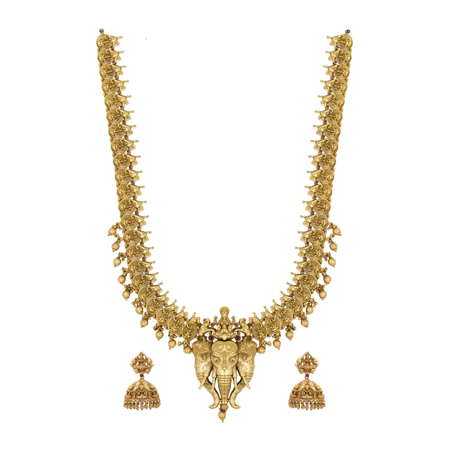 Antique Gold Lakshmi & Elephant Necklace Set