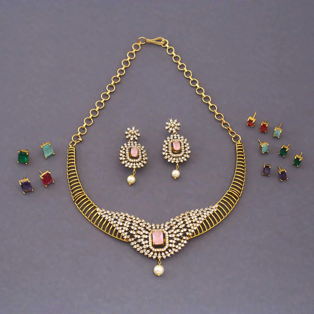 Multicolor Avni Hasli Victorian Jewellery Set - New Arrival