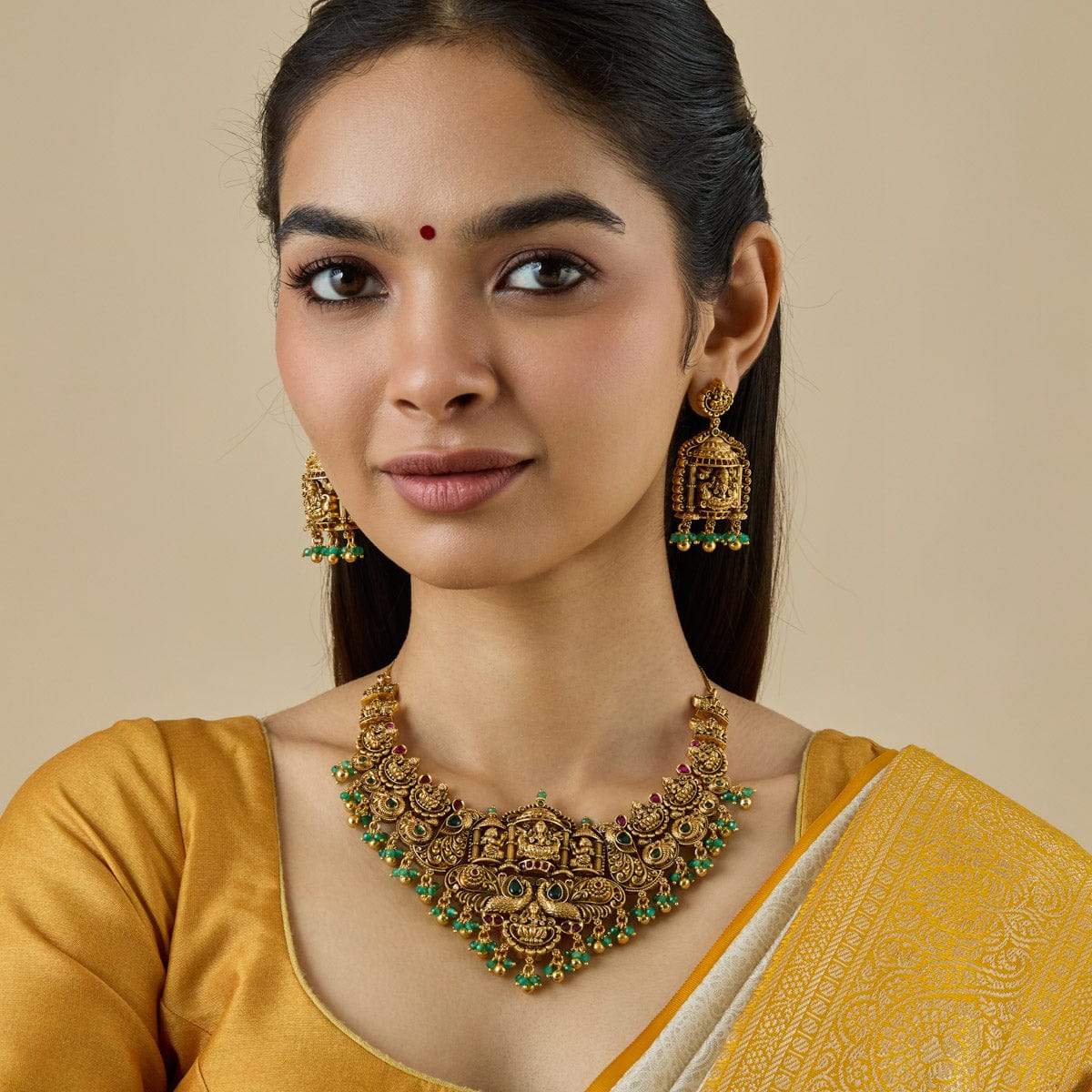 Antique Temple Jewellery Set 00016