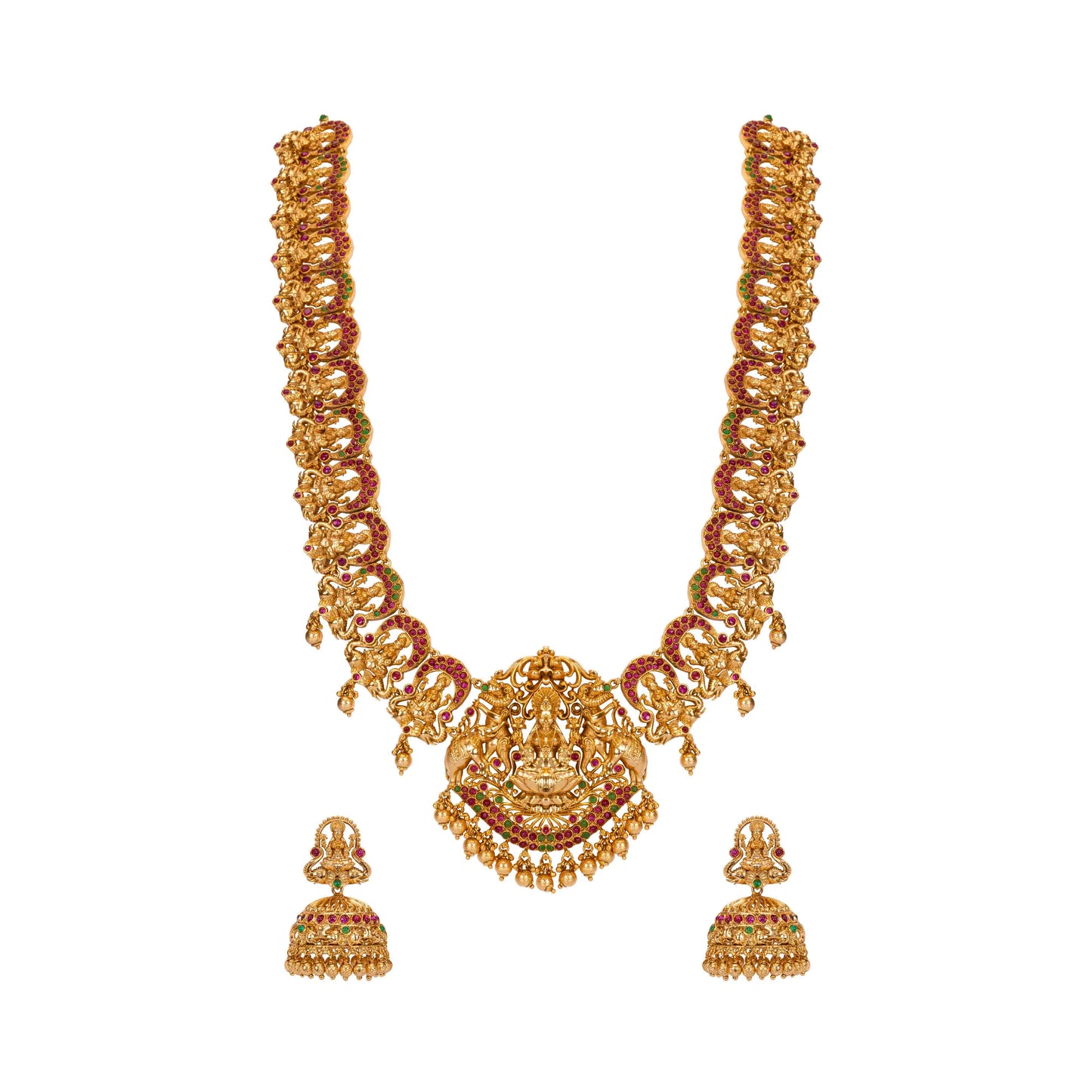 Divine Temple-Inspired Goddess Long Necklace Set